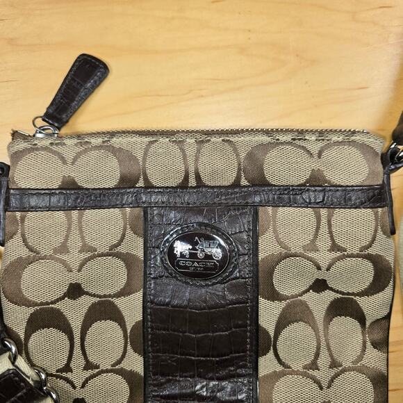 Coach Sutton Signature Swingpack Khaki Mahogany M1175-43976 9x8x1 Drop 23" - Picture 4 of 8